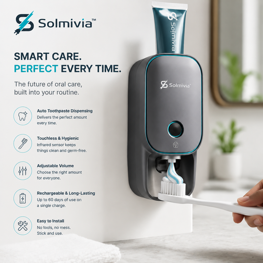 Solmivia™ SmartDose Touchless Toothpaste Dispenser